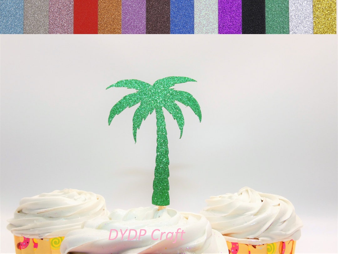 Palm Tree Cupcake Toppers, Palm Tree Party Decorations, Tropical