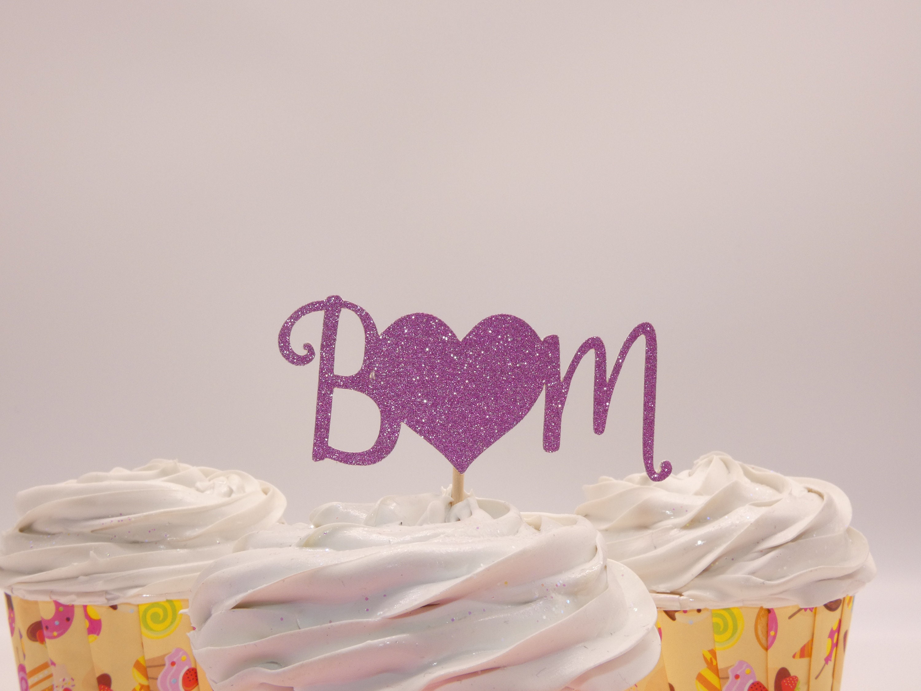 Custom 2 Initials Cupcake Toppers Letter Cupcake Toppers With Etsy UK