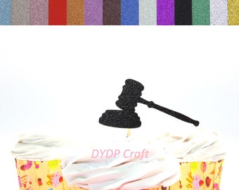 Gavel Cupcake Toppers, Law Cupcake Toppers, Law School Graduation Decorations, Lawyer Retirement Party Decor, Justice Food Pick, Case Closed