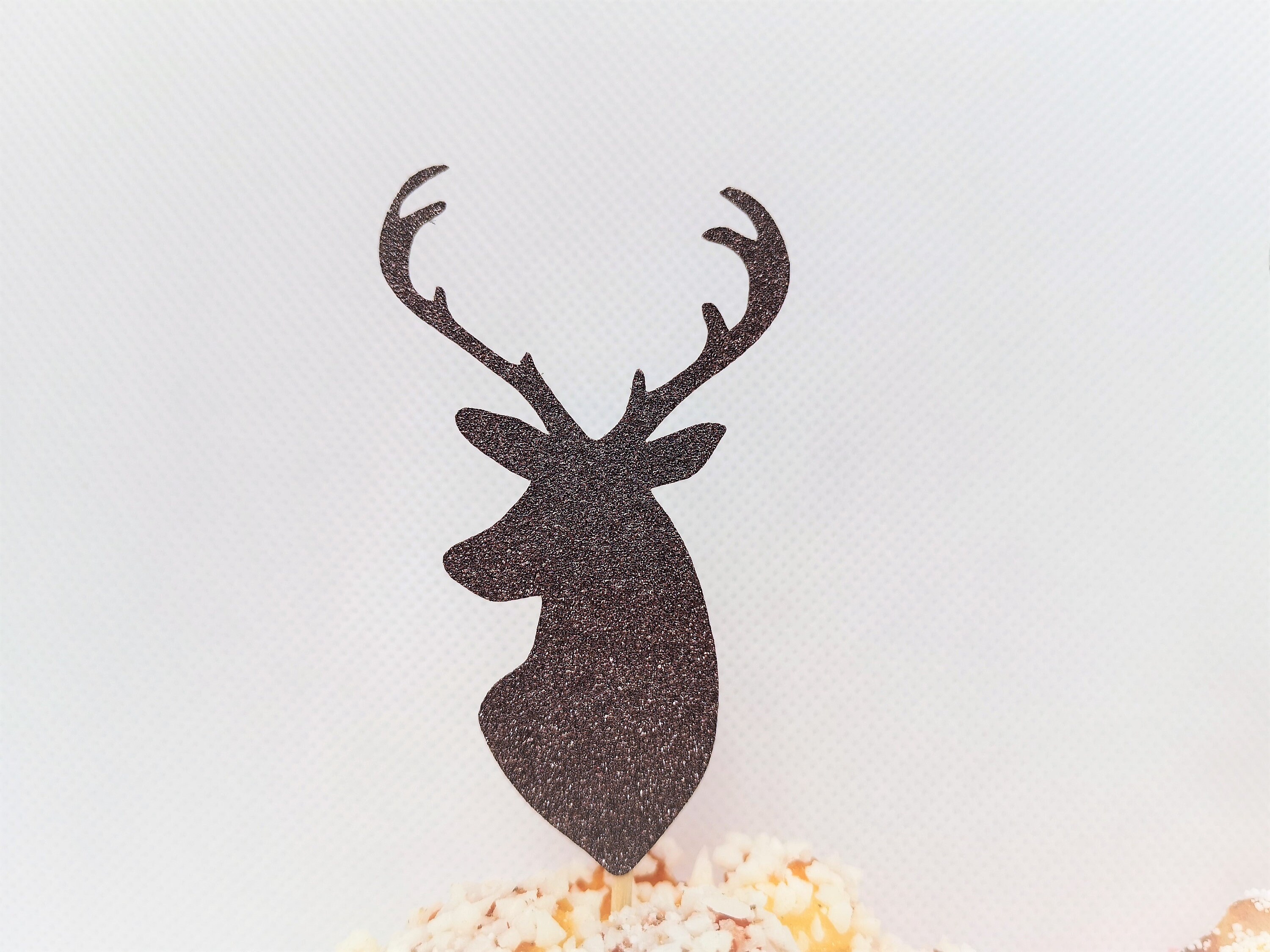 Deer Cupcake Toppers Deer Head Cupcake Toppers Deer Food | Etsy