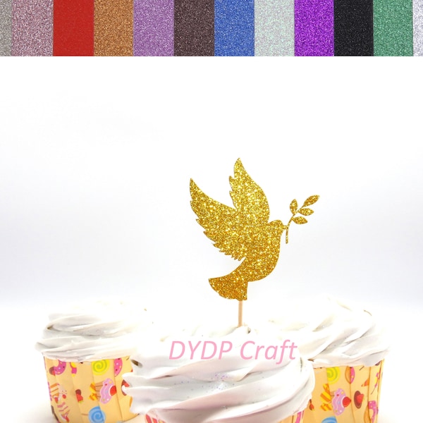 Dove Cupcake Toppers, Baptism Cupcake Toppers, Christening Cupcake Toppers, Holy Communion Cupcake Toppers, Bird Decor, Religious Party