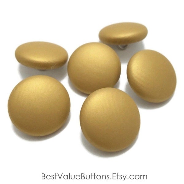 Pleather Buttons, Gold Pleather Faux Leather Buttons, Shank, Pinback, Flatback Buttons, Fabric Covered Buttons, Sewing Buttons, Handmade USA