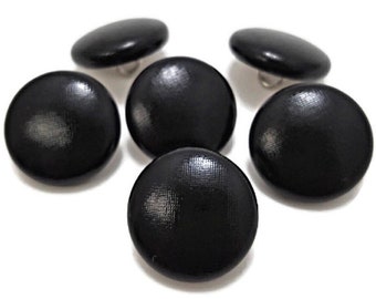 Pleather Buttons, Shiny Black Pleather Vinyl Buttons, Shank, Pinback, Flatback Buttons, Fabric Covered Buttons, Sexy Cosplay, Handmade USA