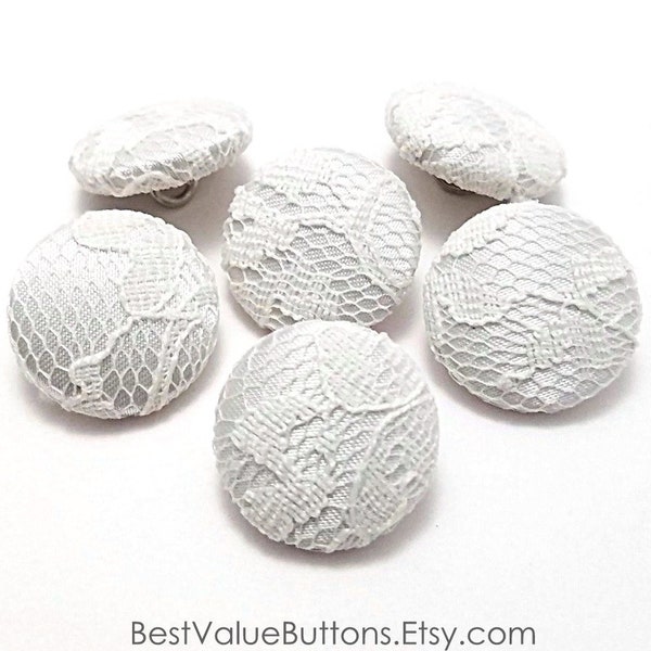 Satin Lace Buttons, Ivory Satin Lace Buttons, Bridal Buttons, Wedding Dress Buttons to Sew, Pin, Glue, Shank, Pinback, Flatback Handmade USA