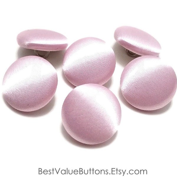 Satin Buttons, Light Pink Satin Buttons, Bridal Buttons, Wedding Dress Buttons to Sew, Pin or Glue, Shank, Pin or Flat Back Handmade USA