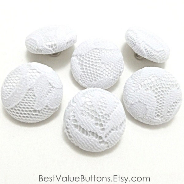 Satin Lace Buttons, White Satin Lace Buttons, Bridal Buttons, Wedding Dress Buttons to Sew, Pin, Glue, Shank, Pinback, Flatback Handmade USA