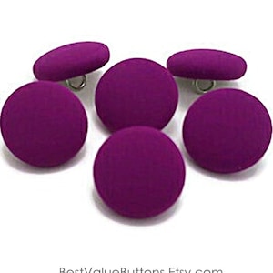 Fabric Buttons, Purple Buttons, Shank to Sew, Pinback to Pin, Flatback to Glue, Fabric Covered Buttons, Sewing Buttons, Handmade USA