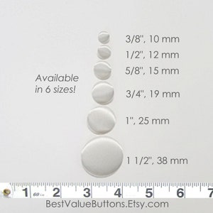 10-Pack Ivory Satin Buttons - 3/8 Inch (10mm) Shank Buttons For Bridal Gowns, Blouses & Shirts