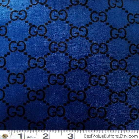 Stretch Velvet Fabric Gucci Royal Blue Black GG Designer | Etsy