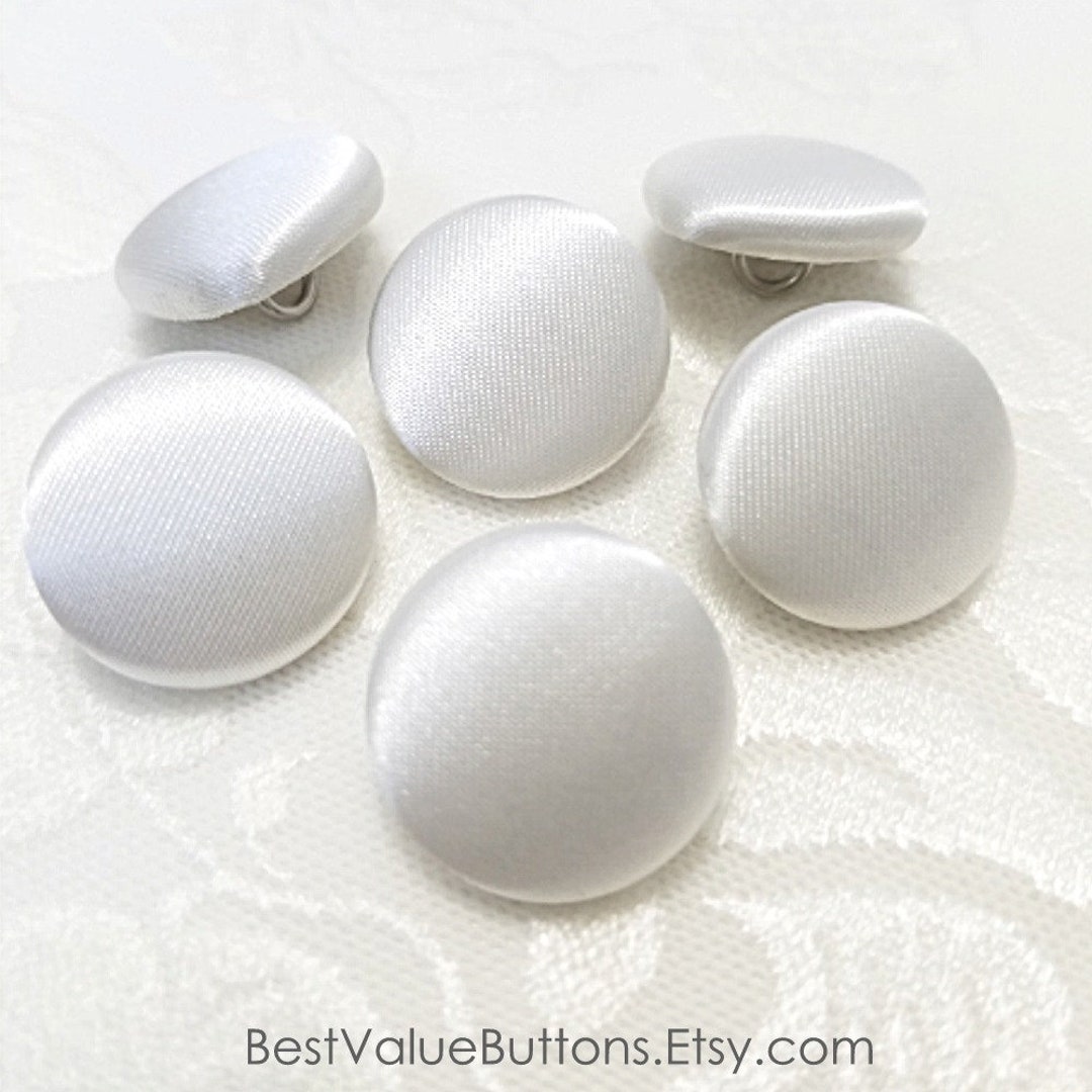 Satin Buttons, Ivory Satin Buttons, Bridal Buttons, Wedding Dress Tuxedo Buttons to Sew, Pin or ...