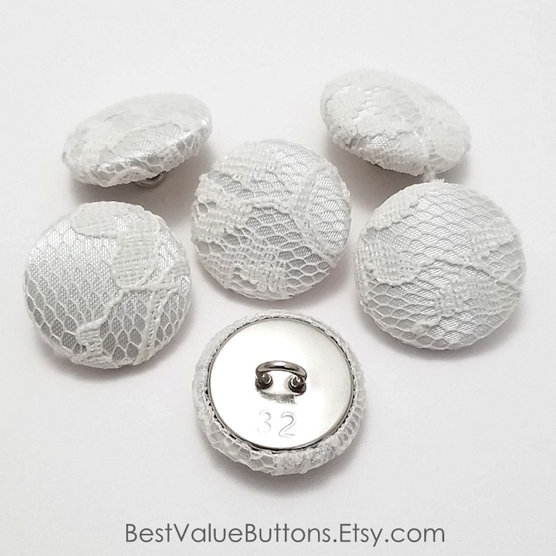 Satin Lace Buttons, Ivory Satin Lace Buttons, Bridal Buttons, Wedding Dress Buttons to Sew, Pin, Glue, Shank, Pinback, Flatback Handmade USA imagem 6