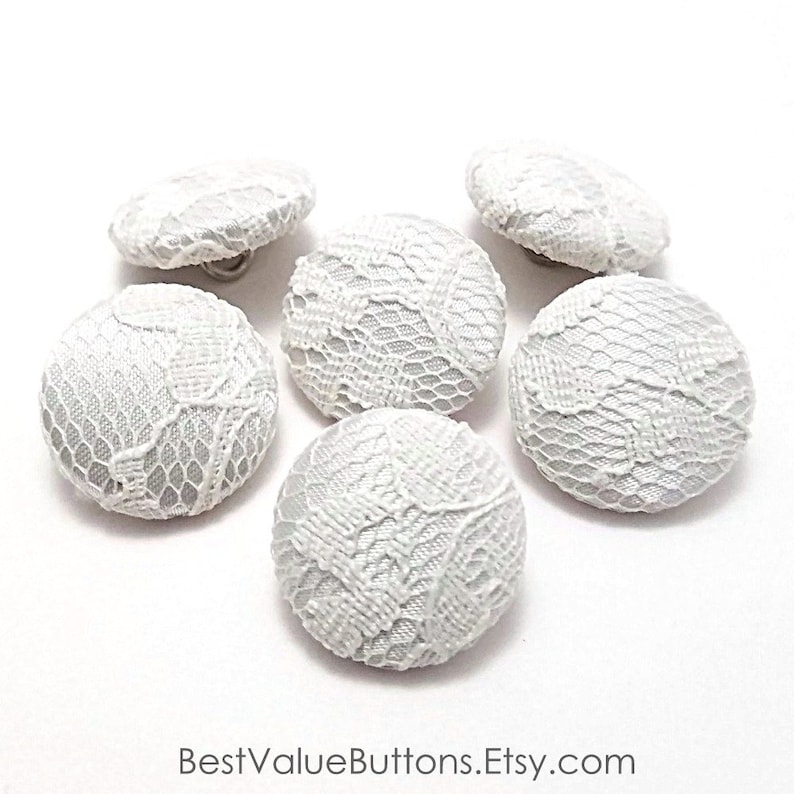 Satin Lace Buttons, Ivory Satin Lace Buttons, Bridal Buttons, Wedding Dress Buttons to Sew, Pin, Glue, Shank, Pinback, Flatback Handmade USA