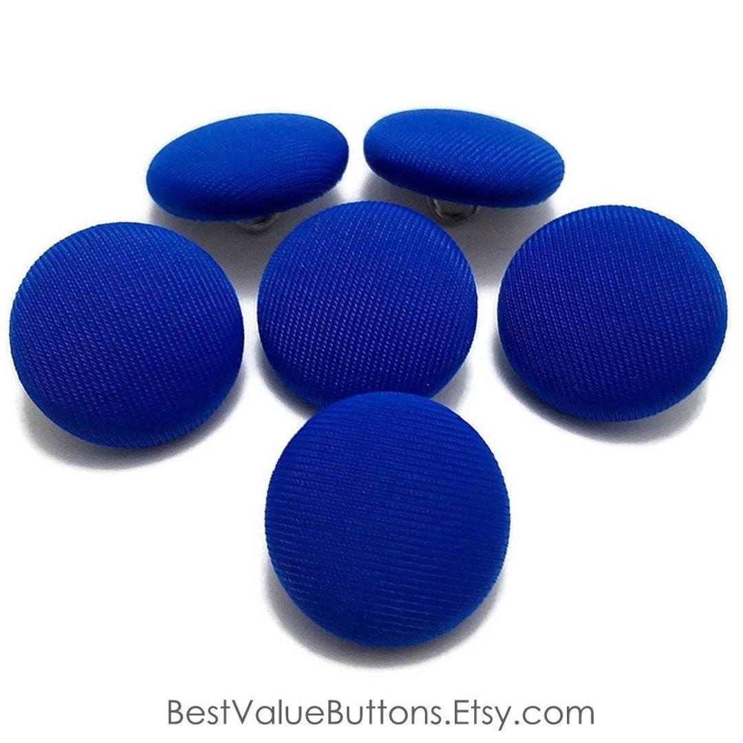 Fabric Buttons, Royal Blue Buttons, Shank, Pinback, Flatback Buttons to ...