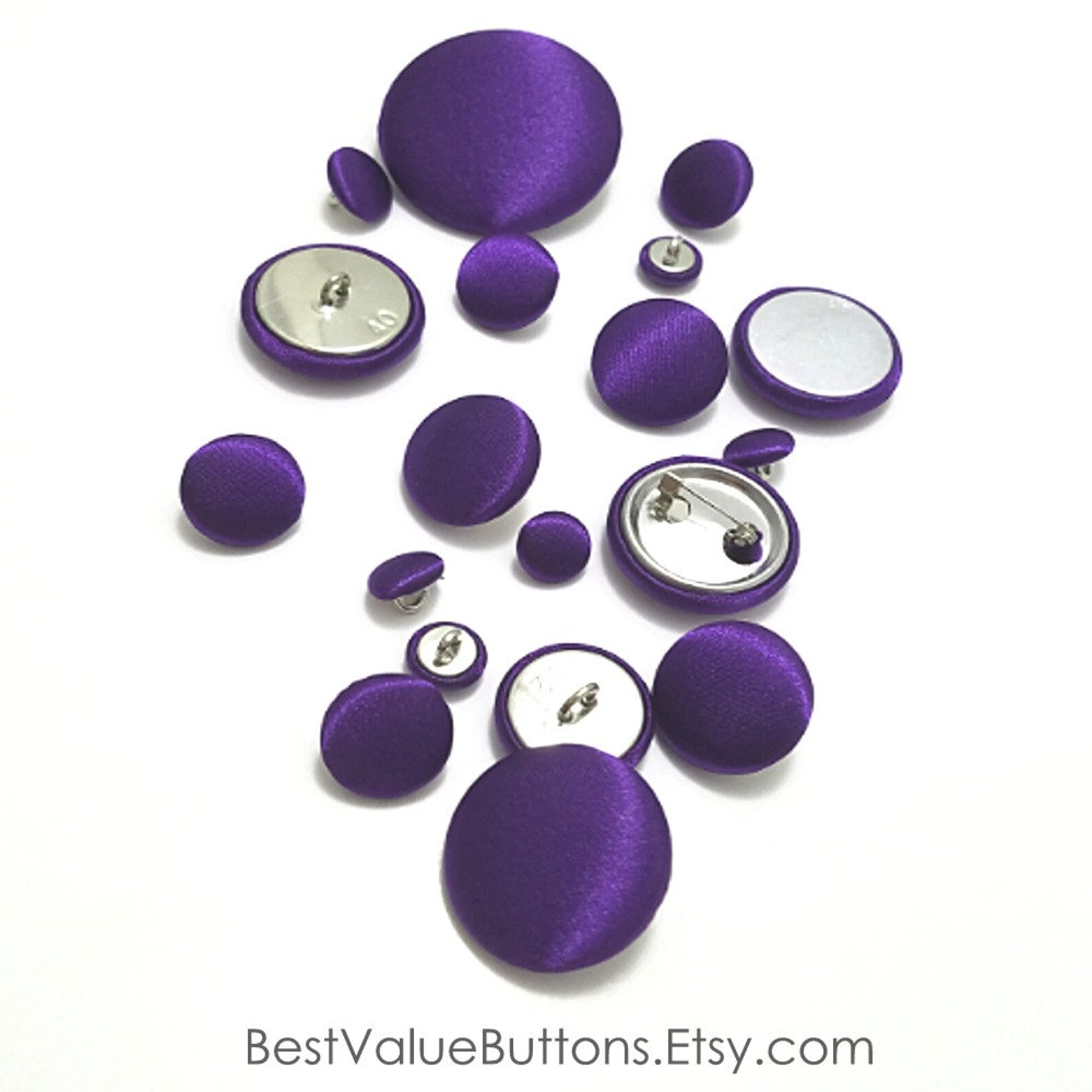 Subtle Filled Buttons Satin Buttons, Purple Satin Buttons, Bridal Buttons, Wedding Dress ...