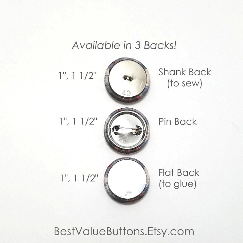 Fabric Buttons, St Christopher Buttons, Shank to Sew, Pinback to Pin ...