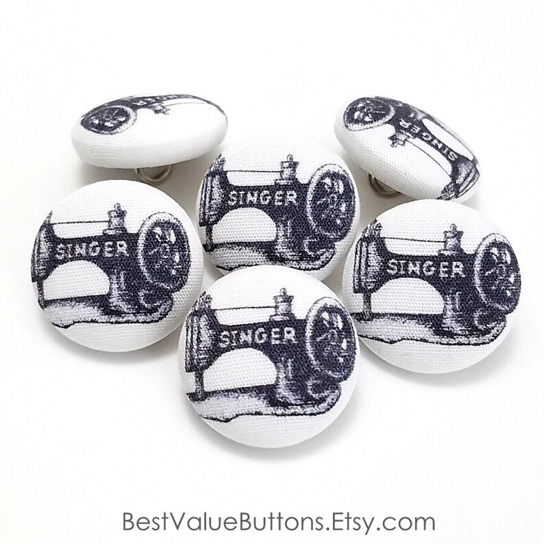Fabric Buttons Singer Sewing Machine Buttons Shank Back to Etsy