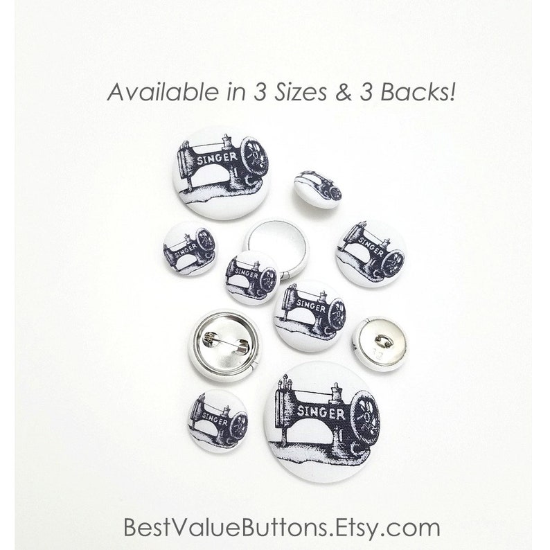 Fabric Buttons Singer Sewing Machine Buttons Shank Back to Etsy