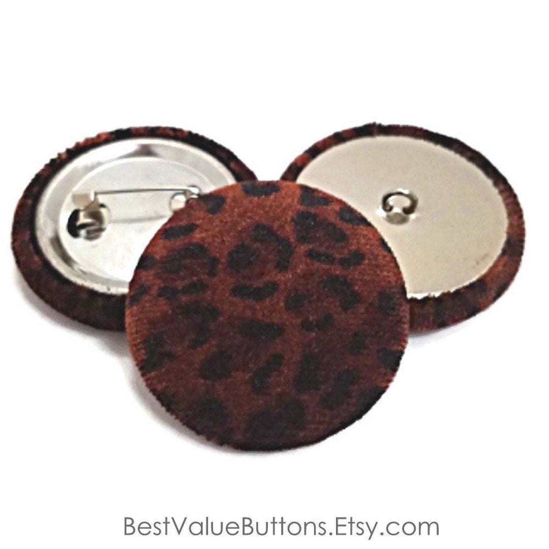 Fabric Buttons, Leopard Velvet Buttons, Fabric Covered Buttons, Shank ...