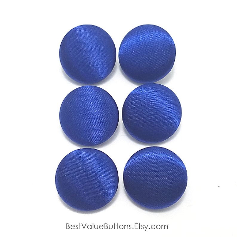 Satin Buttons, Royal Blue Satin Buttons, Bridal Buttons, Wedding Dress Buttons to Sew, Pin or Glue, Shank, Pinback or Flatback Handmade USA imagem 8