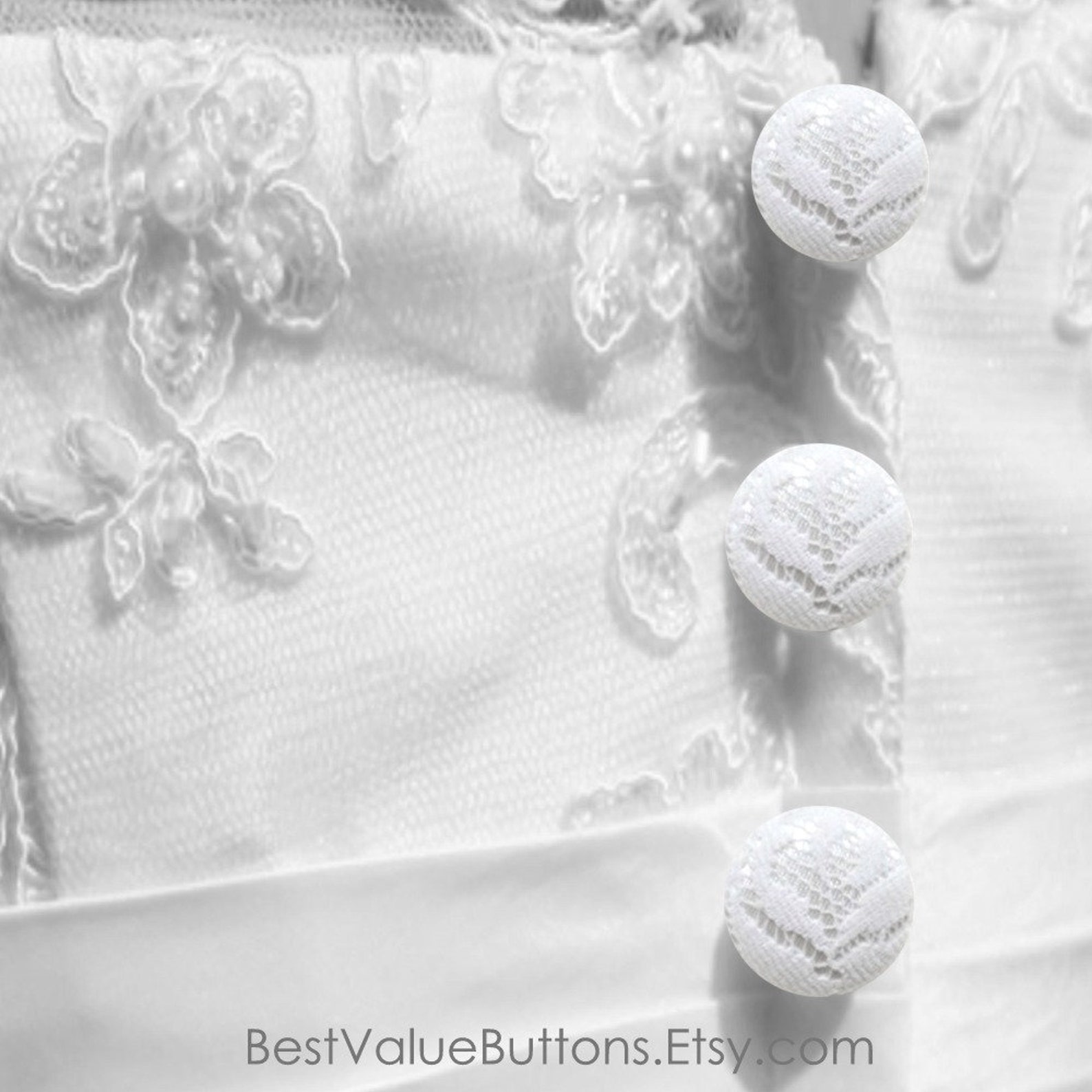 Satin Lace Buttons White Satin Lace Buttons Bridal Buttons - Etsy