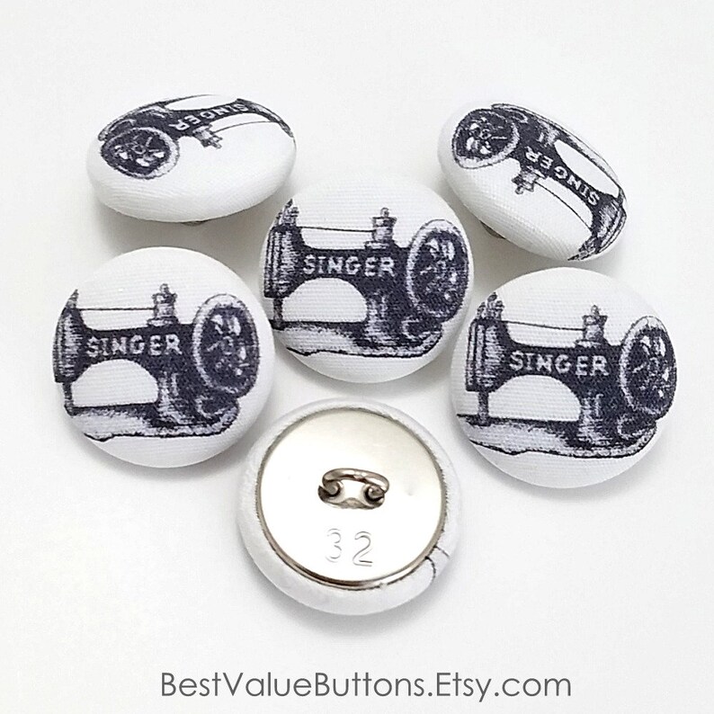 Fabric Buttons Singer Sewing Machine Buttons Shank Back to Etsy Italia