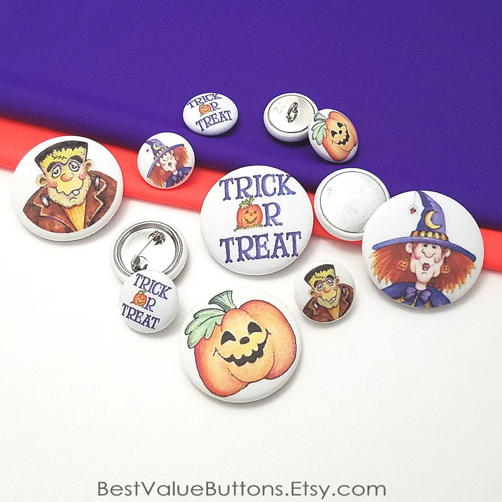 Fabric Buttons Halloween Buttons Witch Trick Or Treat Jack | Etsy