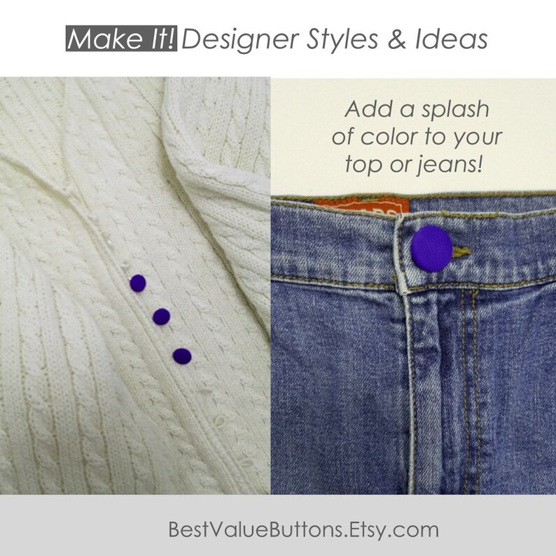Fabric Buttons, Neon Indigo Blue Purple Buttons, Shank to Sew, Pinback ...