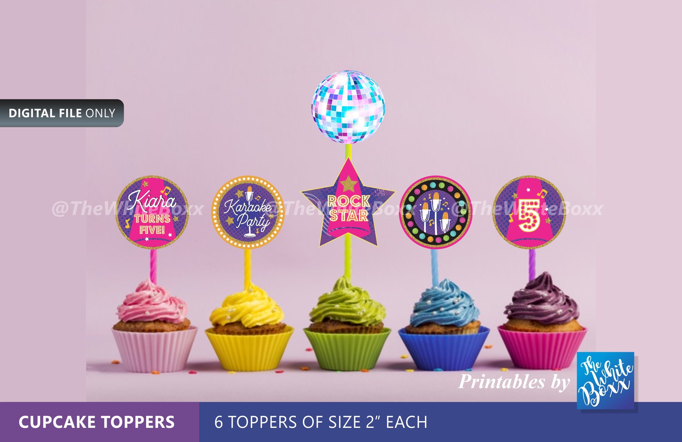 Karaoke Night Party Cupcake Toppers / Singing Party / Rock Etsy