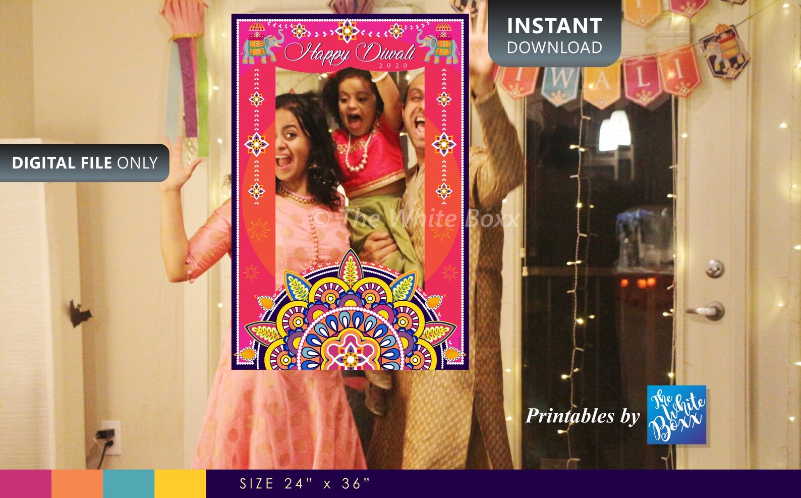 Happy Diwali Photo Booth Frame / Indian Festival Photo Props / Etsy