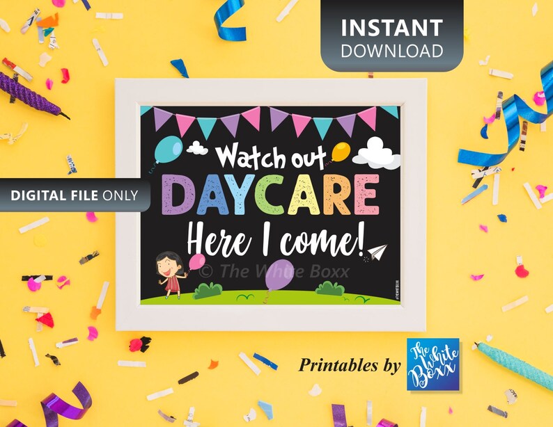 Daycare Chalkboard / First Day of Daycare Poster / Any Age for Etsy