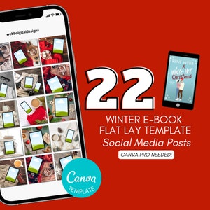 WINTER FLAYLAY, Modèle sur toile, Mise à plat, Ebook, livre, auteur de romances romantiques, libraire, publication sur les réseaux sociaux, Modèle Canva, Promo, Marketing