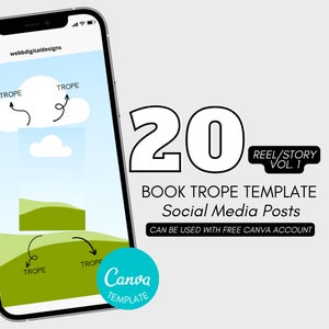 Book Trope Reel Template: Author Social Media (Canva, Vol 1)