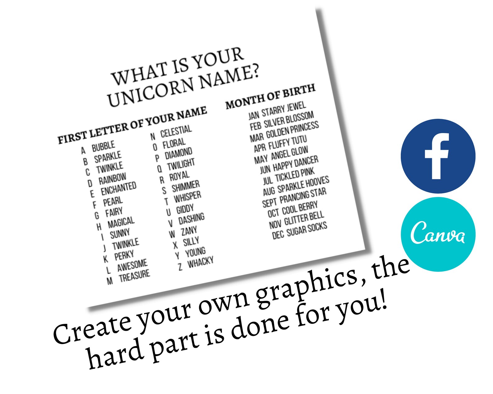 25 Name Generator Games Posts Create Your Own Black and Etsy