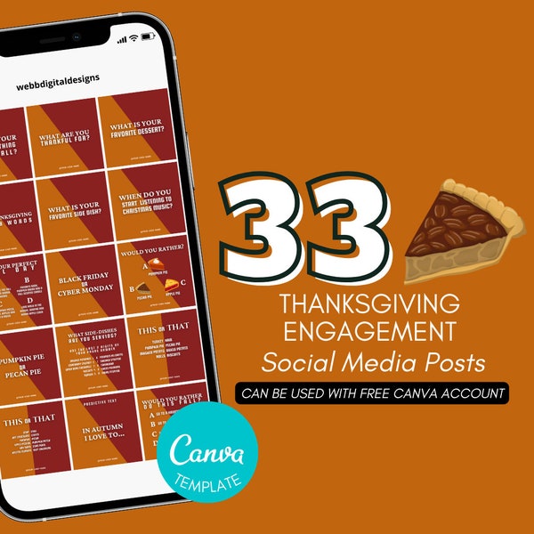 THANKSGIVING Posts for Authors, Bookstagrammers, Direct Sellers, Fall, Instagram, Facebook, Canva Template, Content Calendar, Social Media