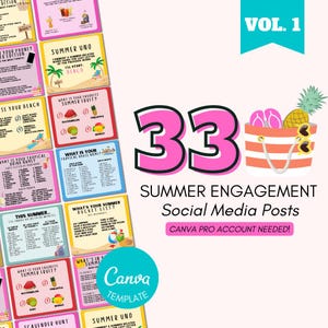 SUMMER ENGAGEMENT Vol. 1, Facebook Interactive Games Post, Canva Templates, Romance Author, Direct Sales, Interactive Posts, Virtual Game