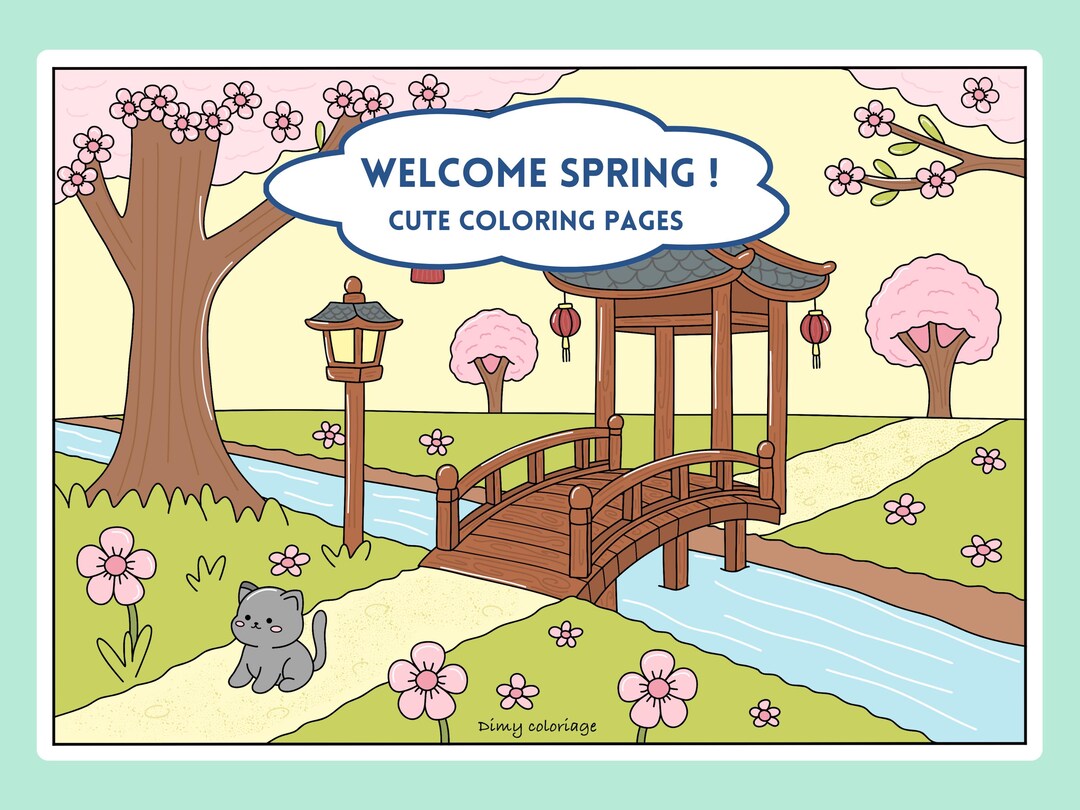 Small Spring Colorings Printable Spring Coloring Pages for Adults and Teenagers, Cozy Coloring ...