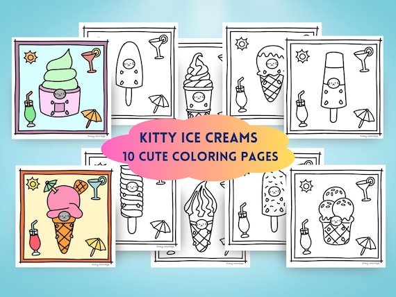 Pagine da colorare kawaii per adulti e bambini da stampare, pagine