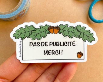 Cute STOP PUB sticker for mailboxes, no advertising sticker, nature sticker, no advertising