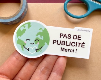 メールボックス用のかわいい「迷惑メールなし」ステッカー。地球のデザインで、環境に優しく、防水性と紫外線耐性があり、チラシは入っていません。