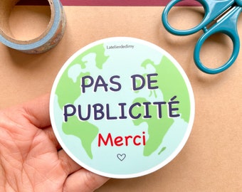 Round "No Junk Mail" planet sticker, cute mailbox sticker, waterproof and UV-resistant outdoor sticker, eco-friendly "No Advertising" sticker