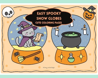 Printable Halloween coloring pages for adults, cute Halloween coloring book, easy coloring sheets to download, cute and cozy coloring book
