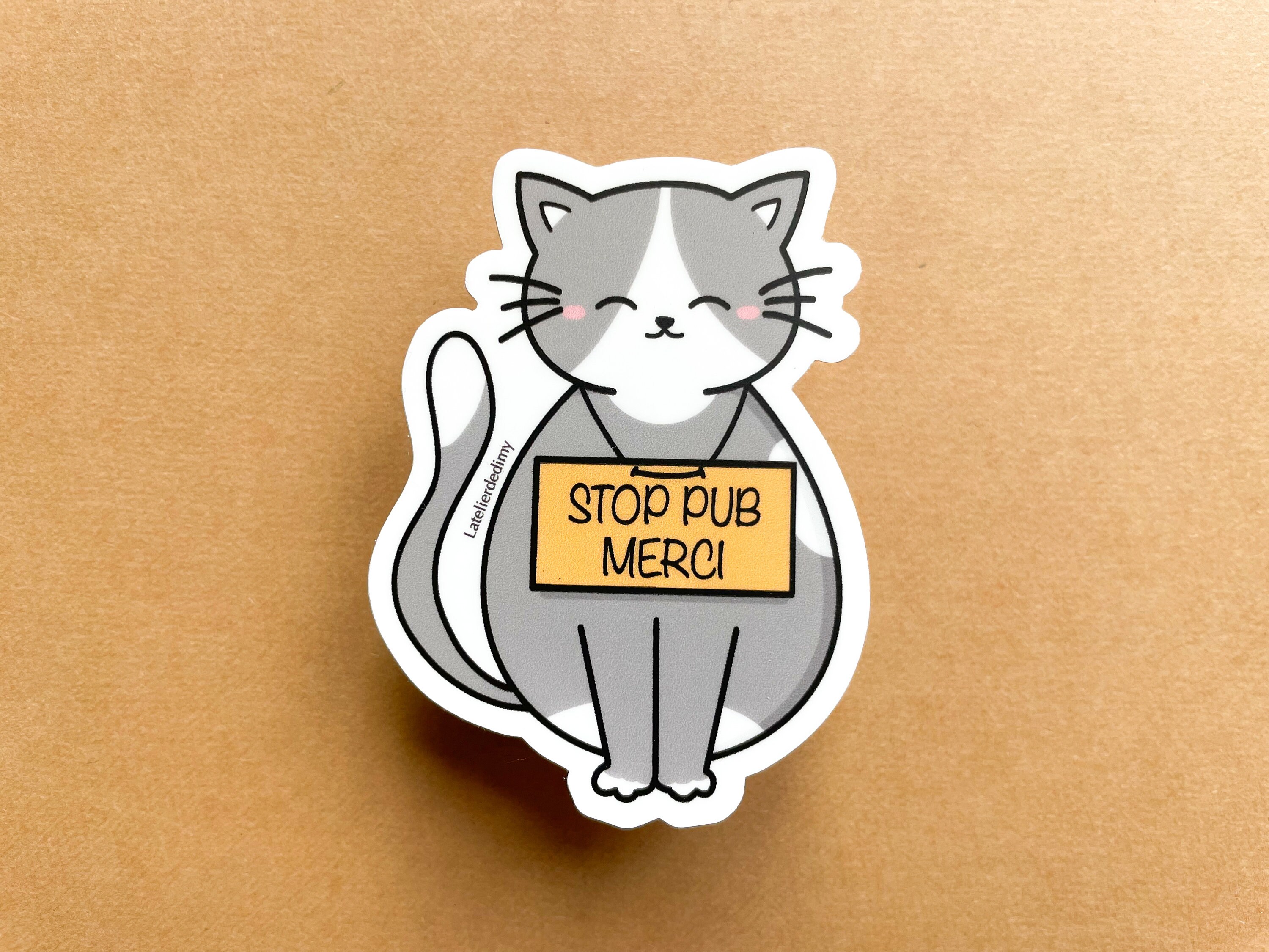 stop pas de pub publicité boite aux lettres sticker autocollant logo 3 4 cm