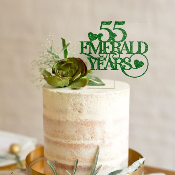 55 Annees Emeraude Gateau Topper Anniversaire De Mariage Etsy