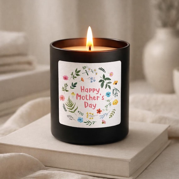 Mother’s Day Candle Gift for Mum – Floral Soy Wax Present for New Mummy