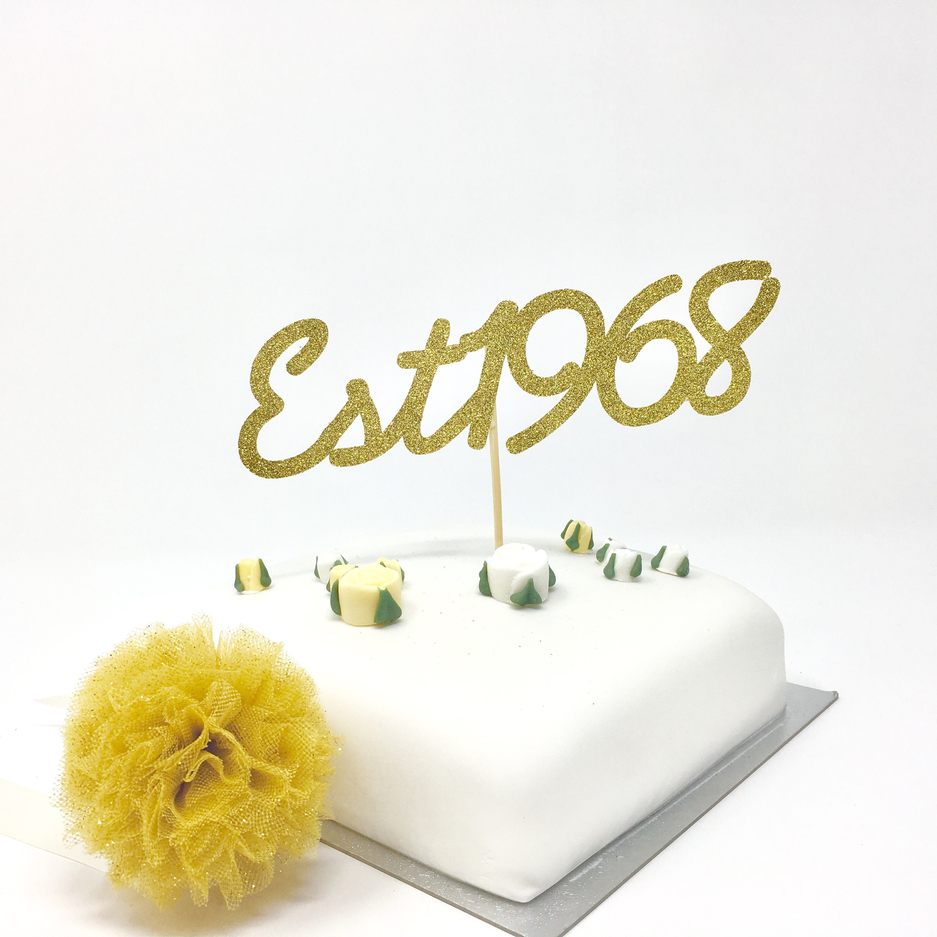 1979 1949 1989 70th 1969 20th 80th 40th 1999 90th Established Cake Topper 100th birthday cake topper. 60th 30th Est 1939 50th 