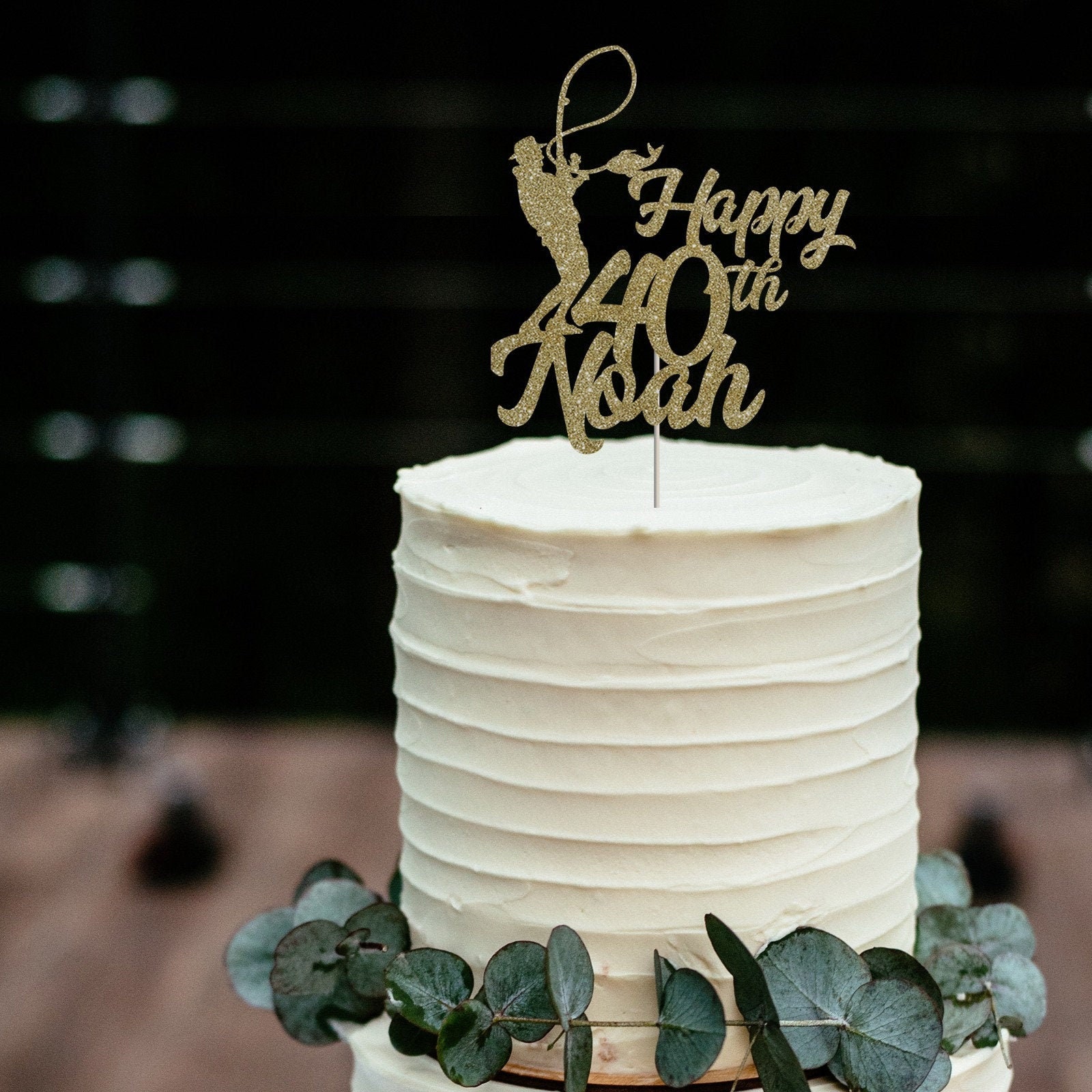 Personalised Fishing Cake Topper With Name and Age /fisherman - Etsy