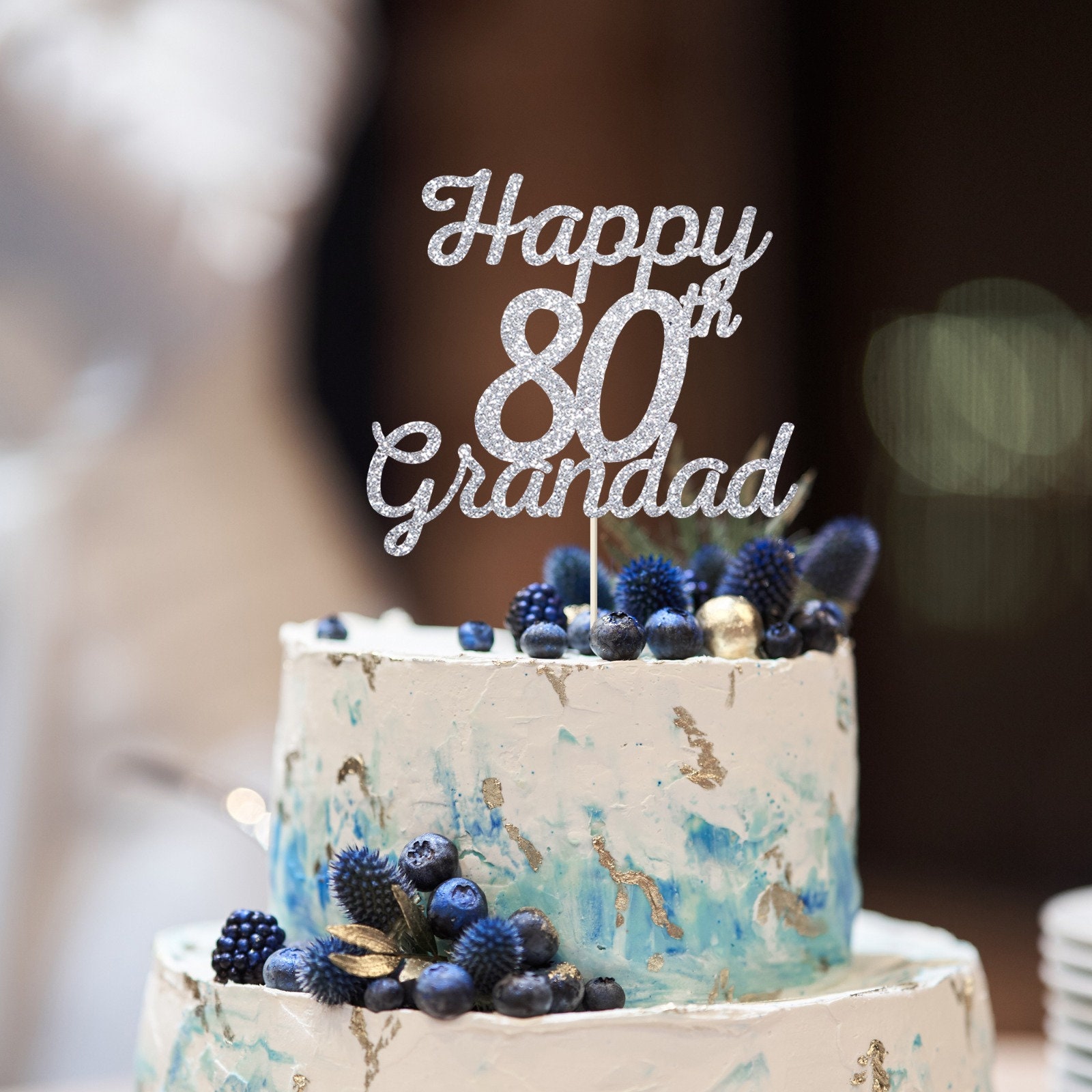 Download Happy Birthday Grandad Cake Topper Grandpa Birthday Decor Etsy