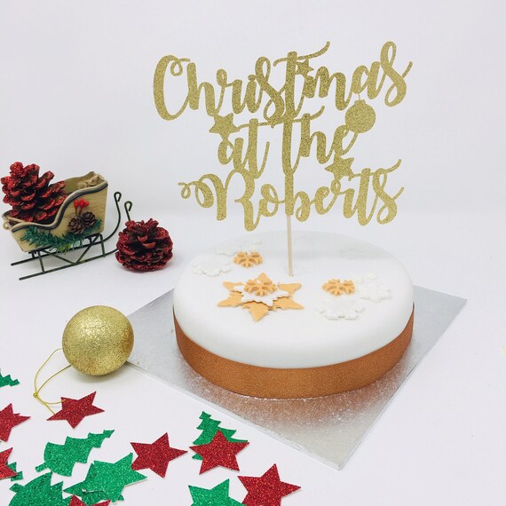 Personalised Christmas Cake Topper Christmas Cake Decoration Etsy