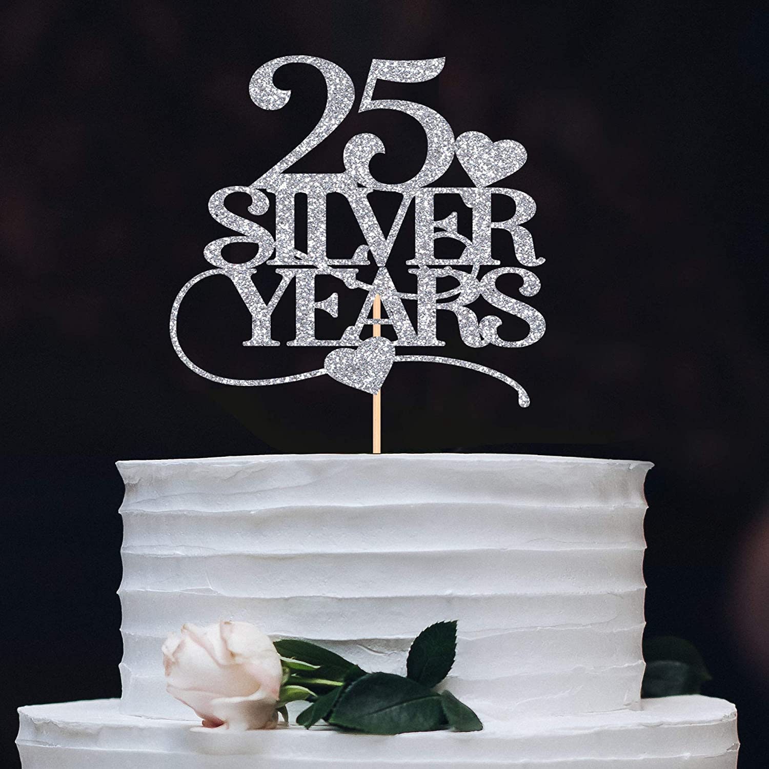 Cake topper in legno 50° anniversario di matrimonio personalizzato