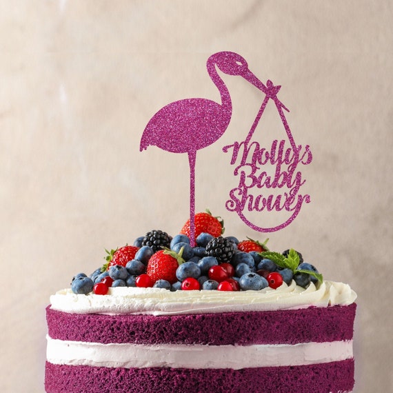 stork baby shower cake